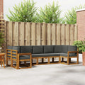 Outdoor-Sofagarnitur mit Kissen 7 pcs Natur und Anthrazit