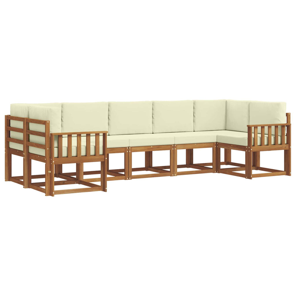 Outdoor-Sofagarnitur mit Kissen 7 pcs Natur und Creme