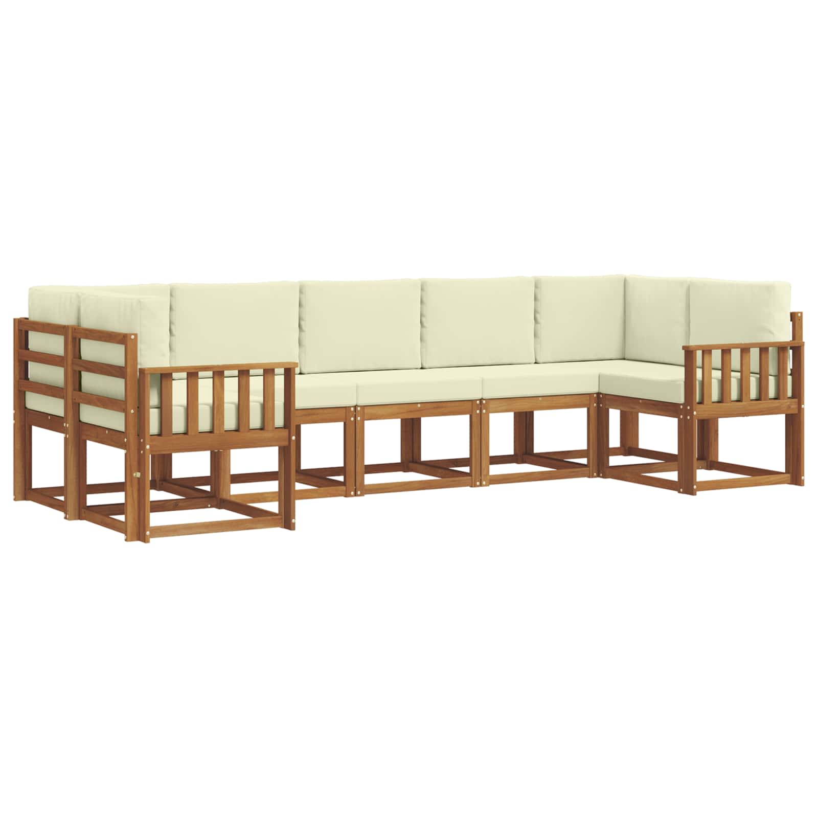 Outdoor-Sofagarnitur mit Kissen 7 pcs Natur und Creme
