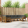 Outdoor-Sofagarnitur mit Kissen 7 pcs Natur und Anthrazit