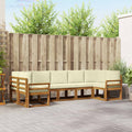 Outdoor-Sofagarnitur mit Kissen 7 pcs Natur und Creme