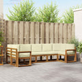 Outdoor-Sofagarnitur mit Kissen 7 pcs Natur und Creme