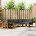 Outdoor-Sofagarnitur mit Kissen 7 pcs Natur und Anthrazit