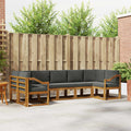 Outdoor-Sofagarnitur mit Kissen 7 pcs Natur und Anthrazit