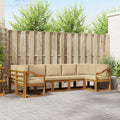 Outdoor-Sofagarnitur mit Kissen 7 pcs Natur und Beige