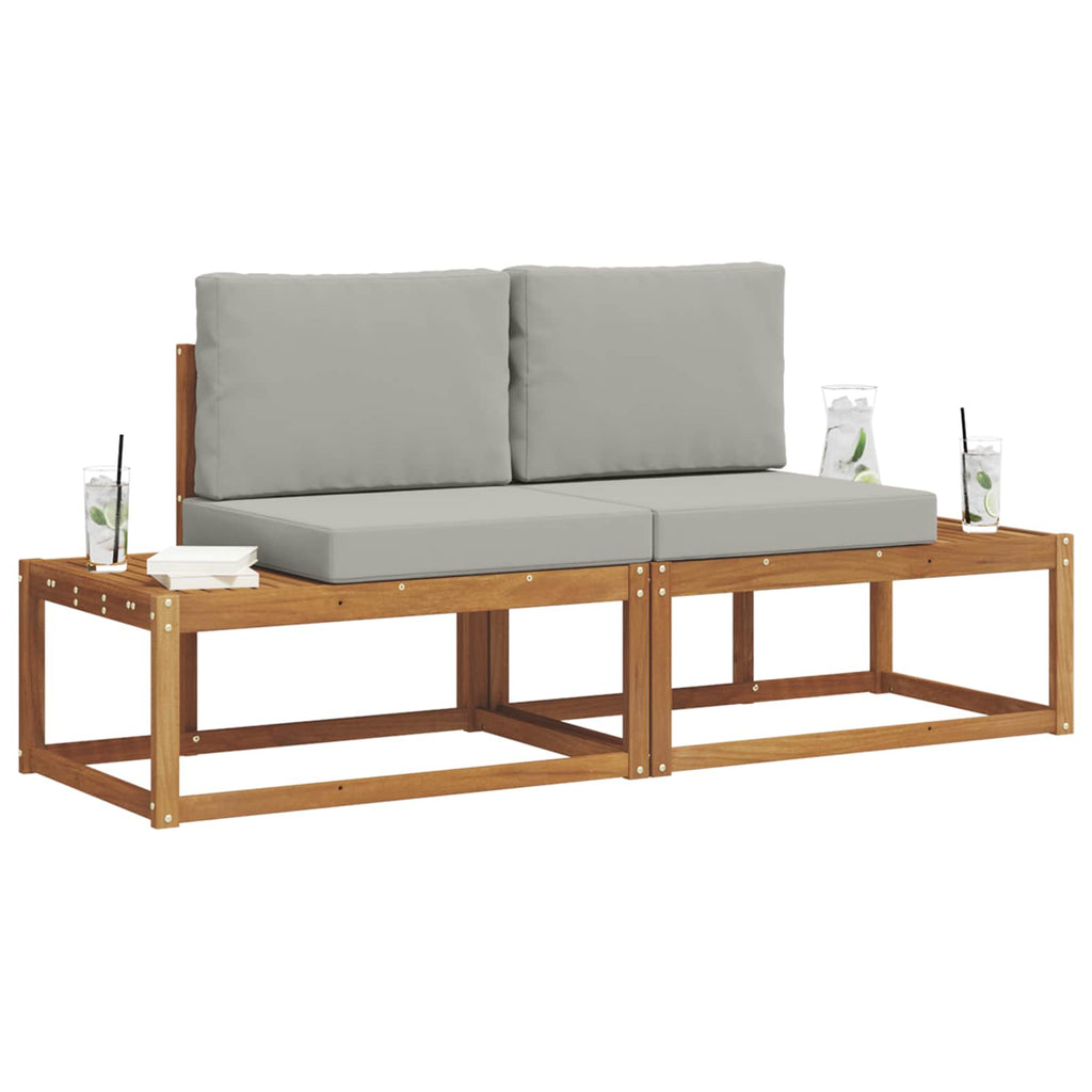 Outdoor-Sofagarnitur mit Kissen 2 pcs Natur