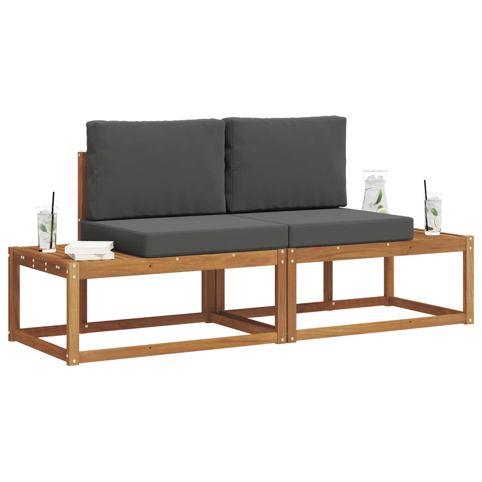 Outdoor-Sofagarnitur mit Kissen 2 pcs Natur