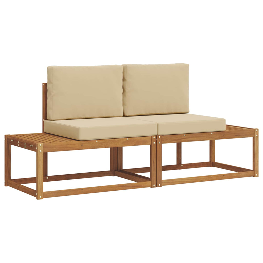 Outdoor-Sofagarnitur mit Kissen 2 pcs Natur