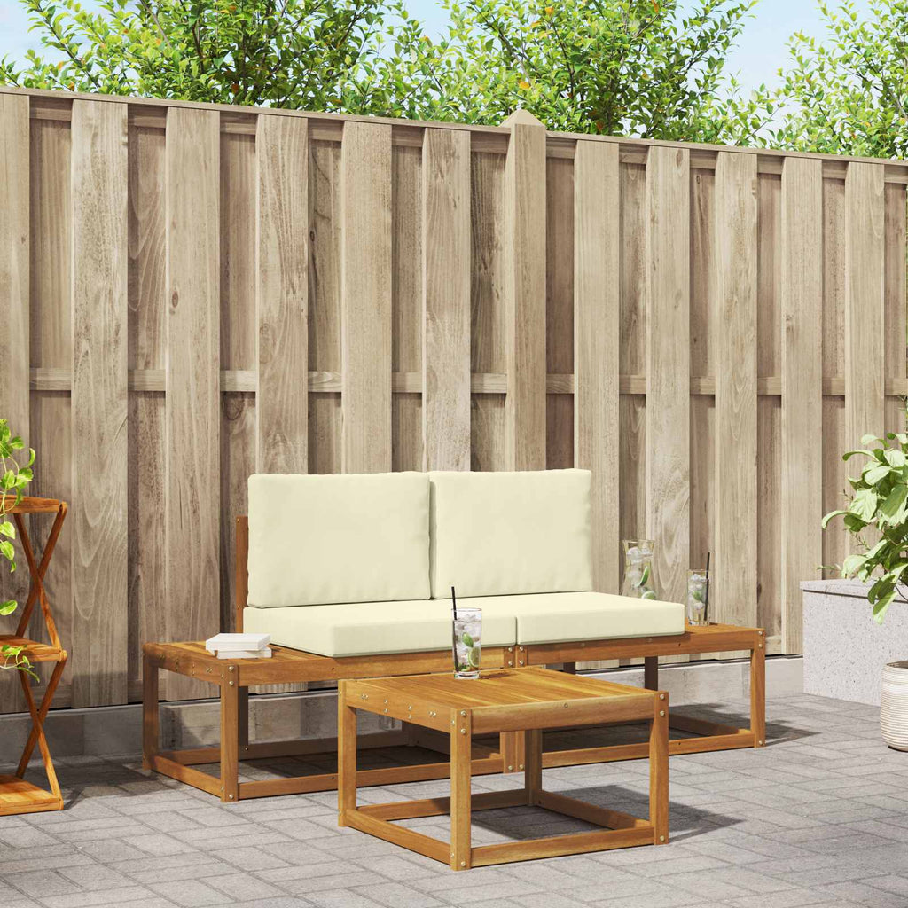 Outdoor-Sofagarnitur mit Kissen 3 pcs Natur