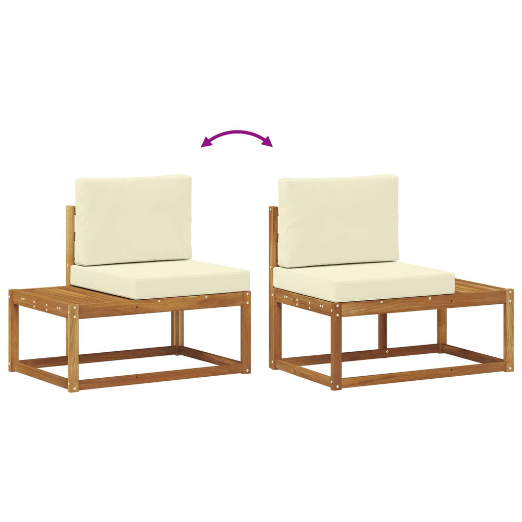 Outdoor-Sofagarnitur mit Kissen 3 pcs Natur
