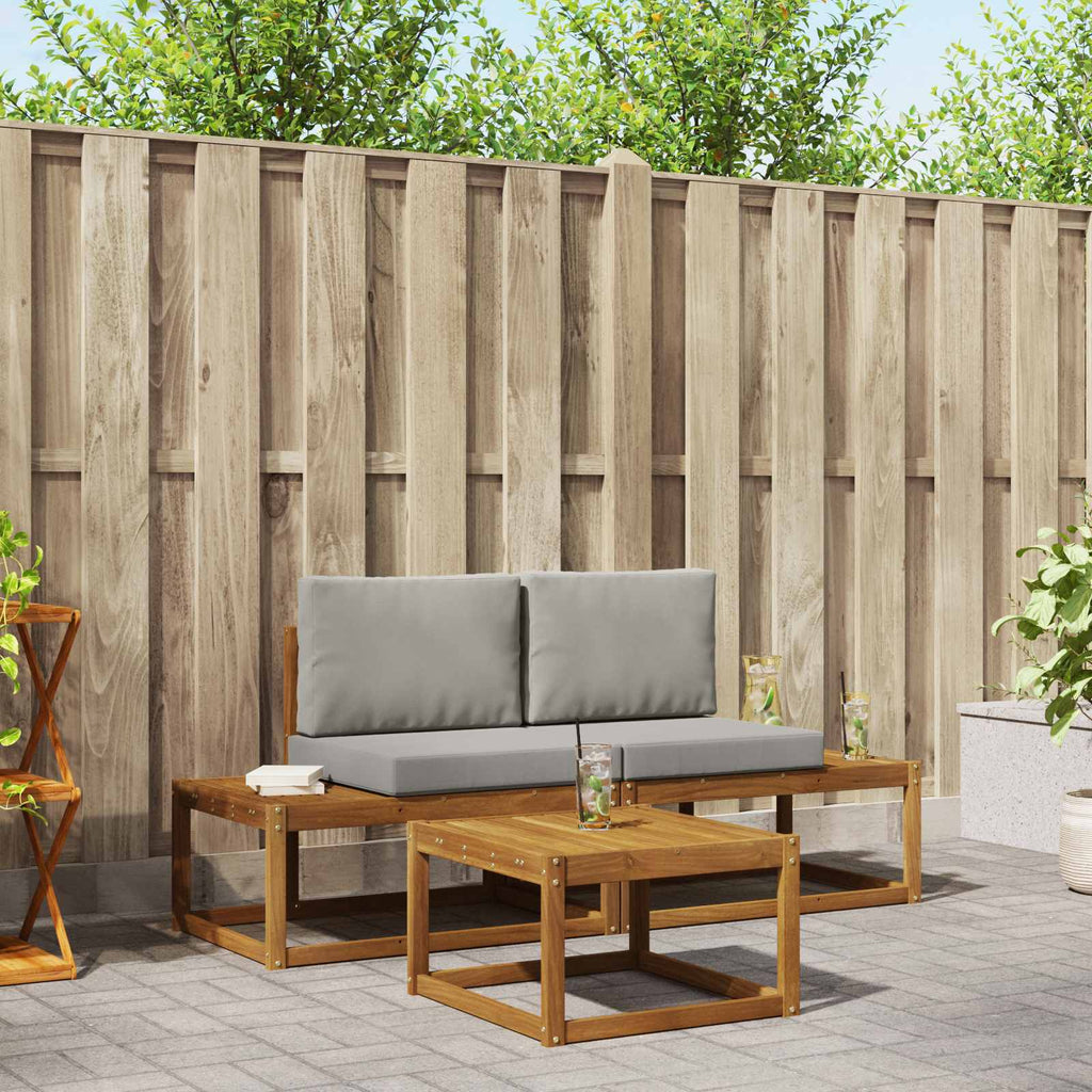 Outdoor-Sofagarnitur mit Kissen 3 pcs Natur