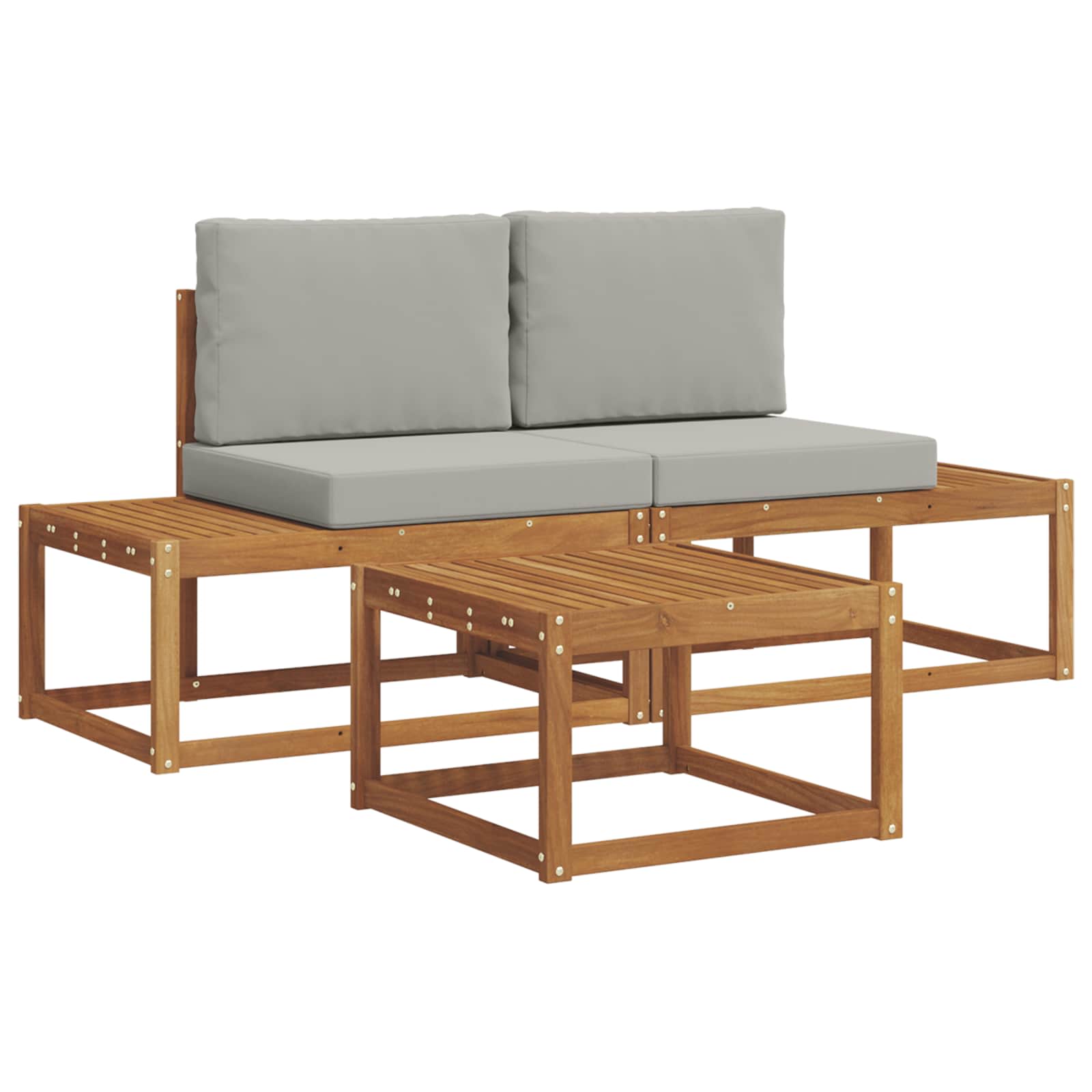 Outdoor-Sofagarnitur mit Kissen 3 pcs Natur