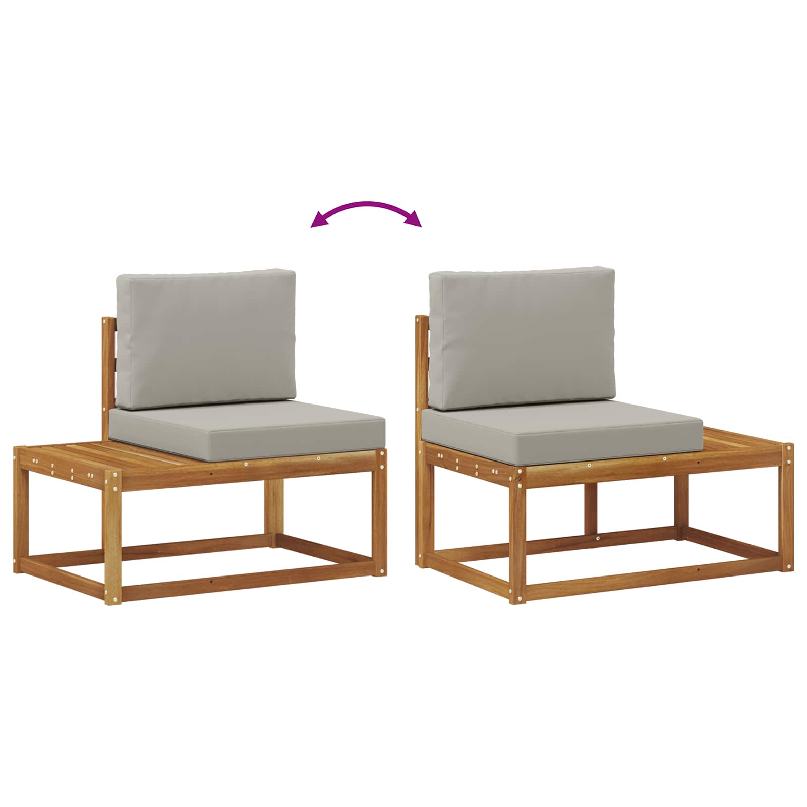 Outdoor-Sofagarnitur mit Kissen 3 pcs Natur