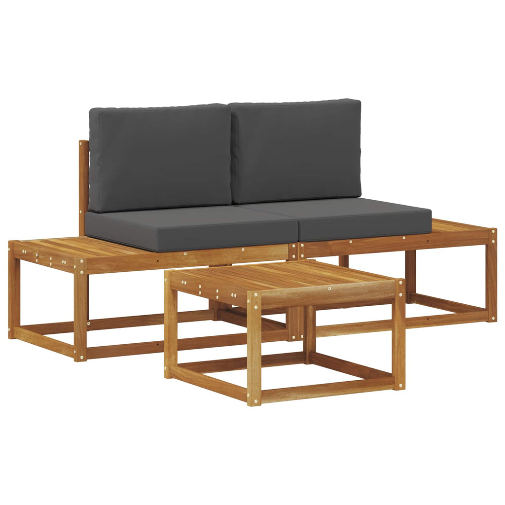 Outdoor-Sofagarnitur mit Kissen 3 pcs Natur
