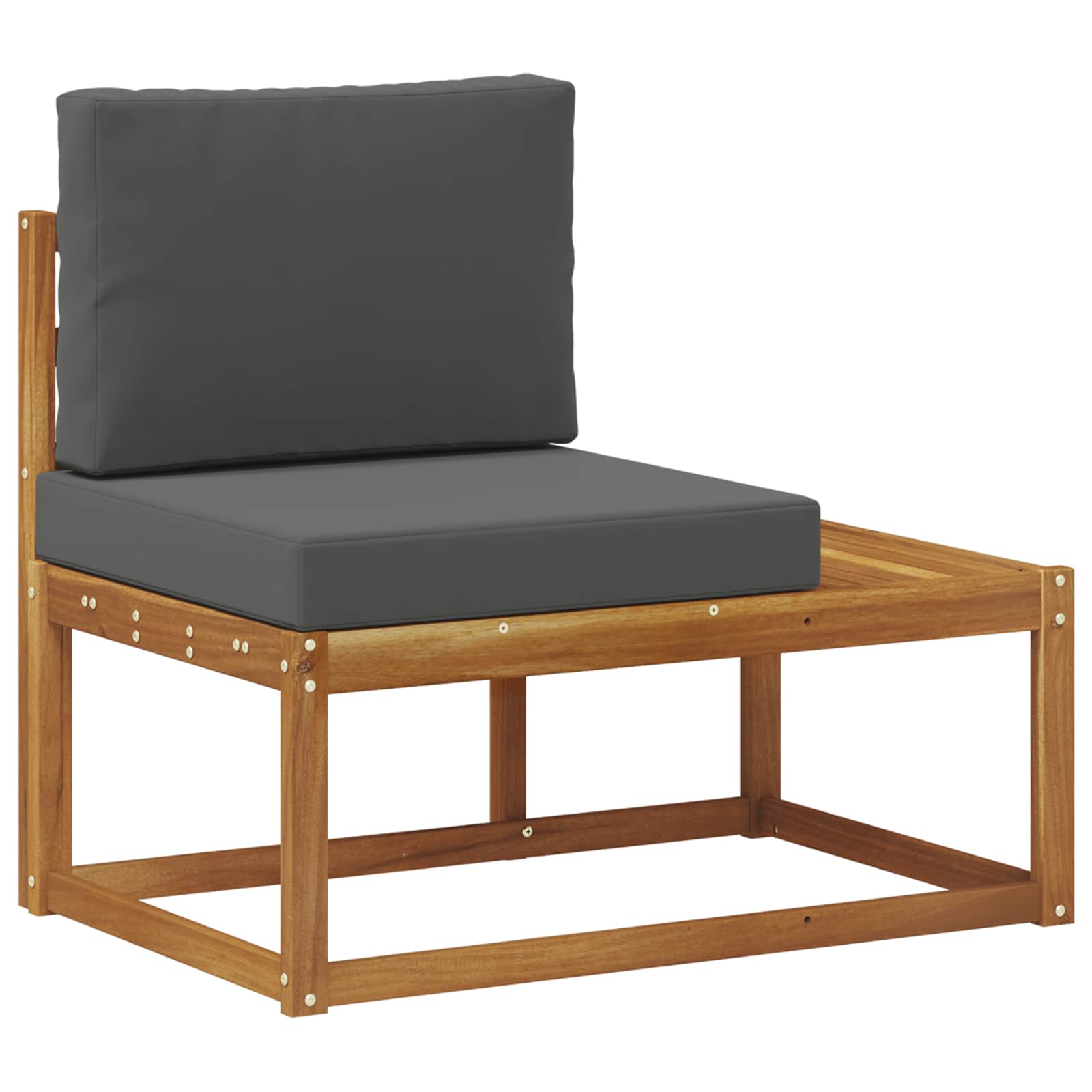 Outdoor-Sofagarnitur mit Kissen 4 Stück Natur und Anthrazit