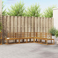 Outdoor-Sofagarnitur 6 Stück Natur Massivholz Akazie