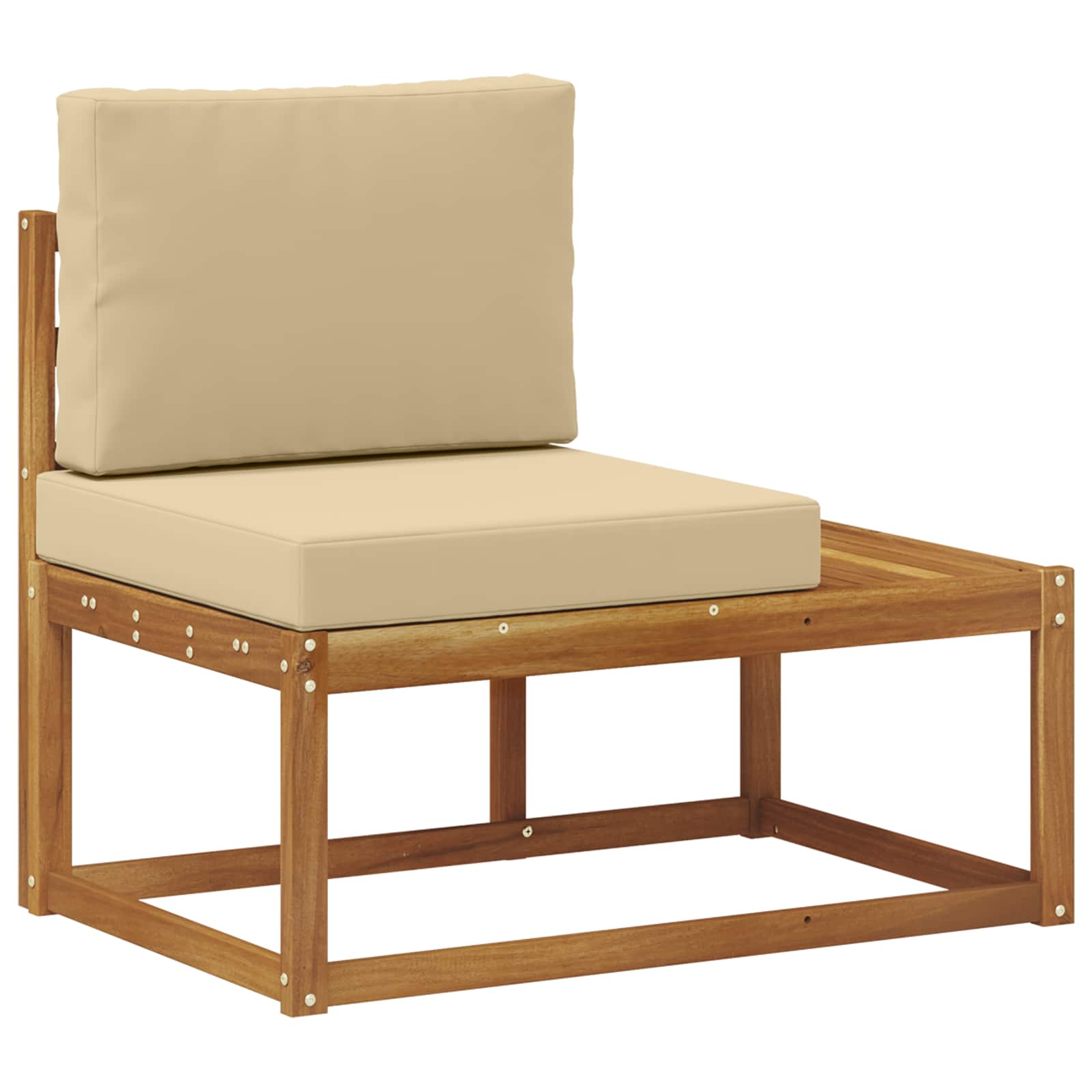 Outdoor-Sofagarnitur mit Kissen 6 Stück Natur und Beige