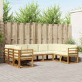Outdoor-Sofagarnitur mit Kissen 9 pcs Natur und Creme