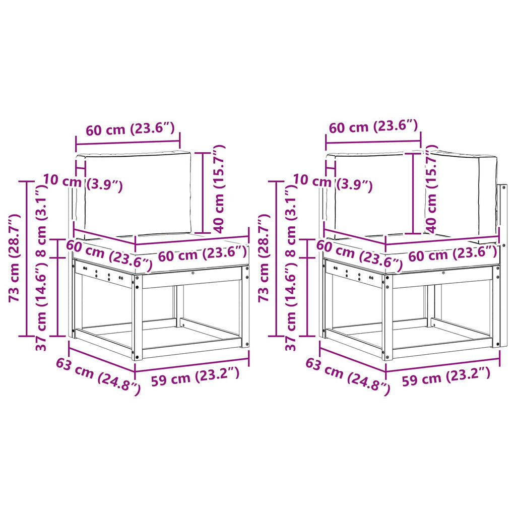 Outdoor-Sofagarnitur mit Kissen 9 pcs Natur und Beige