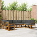 Outdoor-Sofagarnitur mit Kissen 9 pcs Natur und Anthrazit