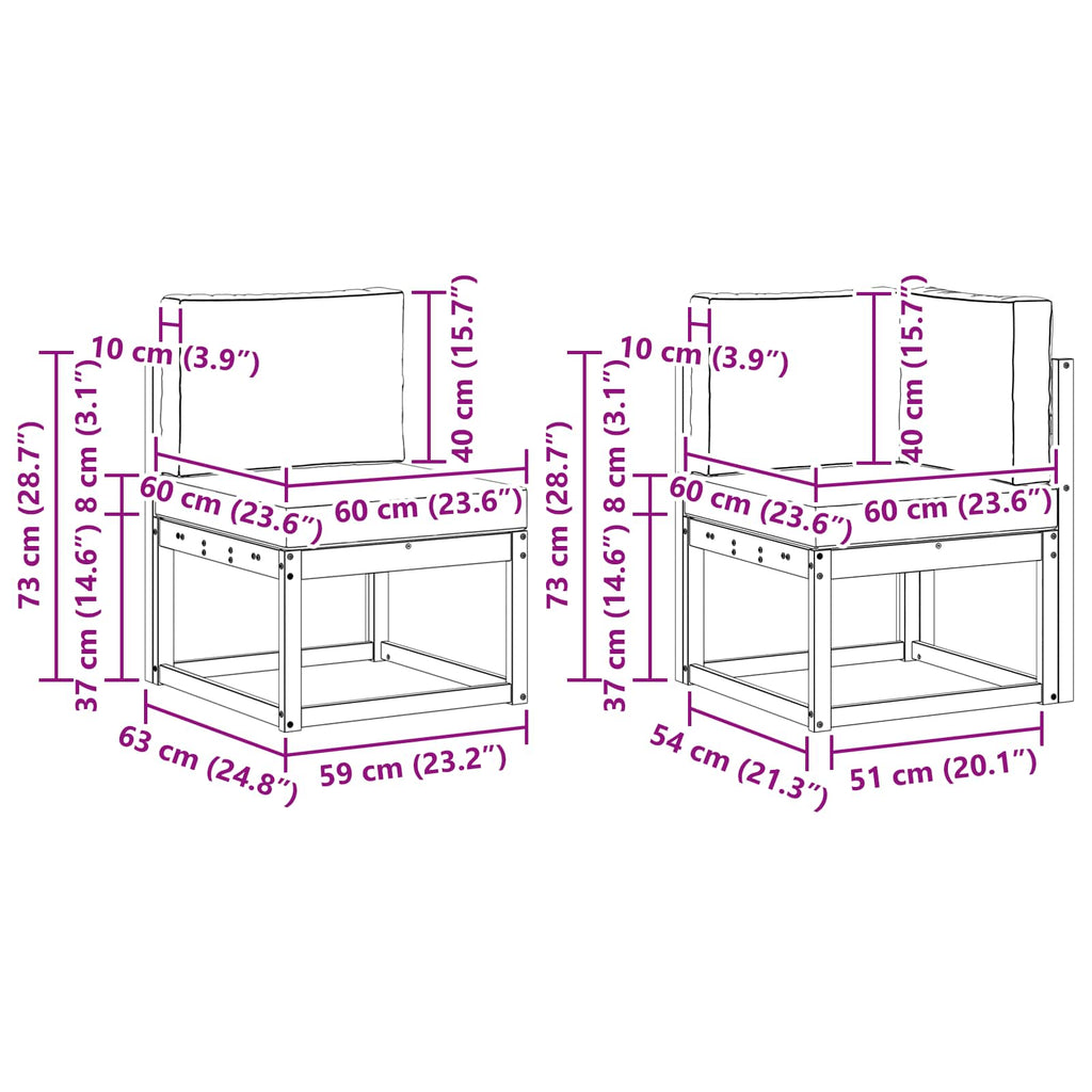 Outdoor-Sofagarnitur mit Kissen 9 pcs Natürlich und Hellgrau
