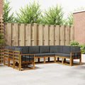 Outdoor-Sofagarnitur mit Kissen 9 pcs Natur und Anthrazit