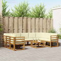 Outdoor-Sofagarnitur mit Kissen 10 pcs Natur und Creme