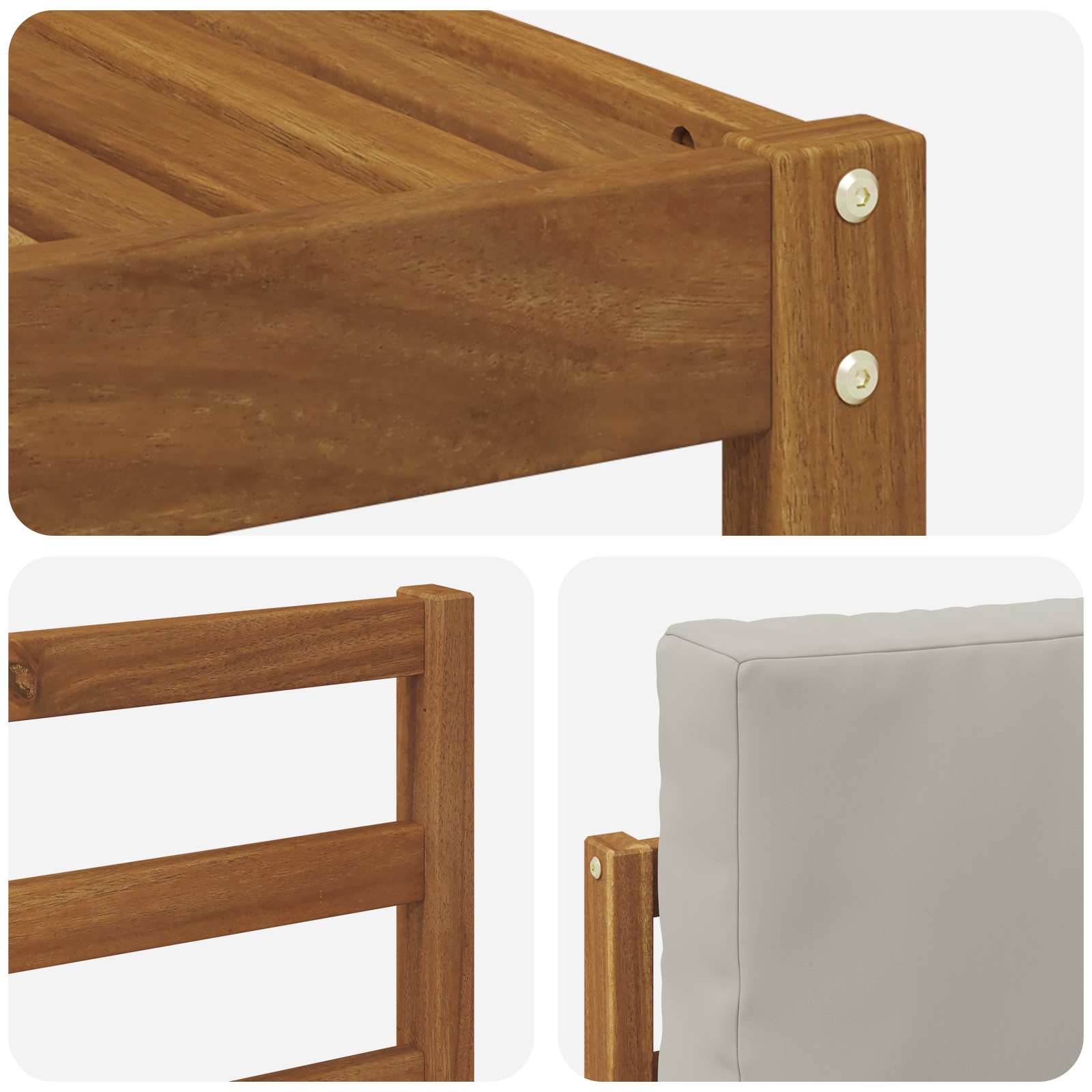 Outdoor-Sofagarnitur mit Kissen 10 pcs Natürlich und Hellgrau