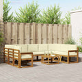 Outdoor-Sofagarnitur mit Kissen 10 pcs Natur und Creme