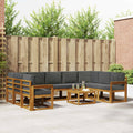 Outdoor-Sofagarnitur mit Kissen 10 pcs Natur und Anthrazit