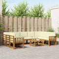 Outdoor-Sofagarnitur mit Kissen 10 pcs Natur und Creme