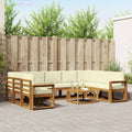 Outdoor-Sofagarnitur mit Kissen 10 pcs Natur und Creme