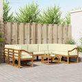 Outdoor-Sofagarnitur mit Kissen 10 pcs Natur und Creme