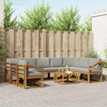 Outdoor-Sofagarnitur mit Kissen 10 pcs Natürlich und Hellgrau
