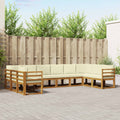 Outdoor-Sofagarnitur mit Kissen 10 pcs Natur und Creme