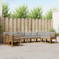 Outdoor-Sofagarnitur mit Kissen 10 pcs Natürlich und Hellgrau