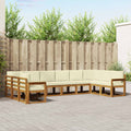 Outdoor-Sofagarnitur mit Kissen 10 pcs Natur und Creme