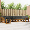 Outdoor-Sofagarnitur mit Kissen 10 pcs Natur und Anthrazit