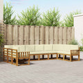 Outdoor-Sofagarnitur mit Kissen 10 pcs Natur und Creme
