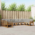 Outdoor-Sofagarnitur mit Kissen 10 pcs Natürlich und Hellgrau