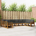 Outdoor-Sofagarnitur mit Kissen 10 pcs Natur und Anthrazit