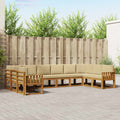 Outdoor-Sofagarnitur mit Kissen 10 pcs Natur und Beige