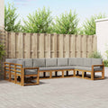 Outdoor-Sofagarnitur mit Kissen 10 pcs Natürlich und Hellgrau