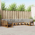 Outdoor-Sofagarnitur mit Kissen 10 pcs Natürlich und Hellgrau