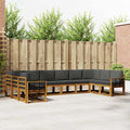 Outdoor-Sofagarnitur mit Kissen 10 pcs Natur und Anthrazit