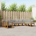 Outdoor-Sofagarnitur mit Kissen 10 pcs Natürlich und Hellgrau
