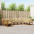 Outdoor-Sofagarnitur mit Kissen 10 pcs Natur und Beige