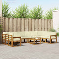 Outdoor-Sofagarnitur mit Kissen 11 pcs Natur und Creme