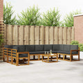 Outdoor-Sofagarnitur mit Kissen 11 pcs Natur und Anthrazit