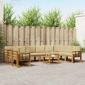 Outdoor-Sofagarnitur mit Kissen 11 pcs Natur und Beige